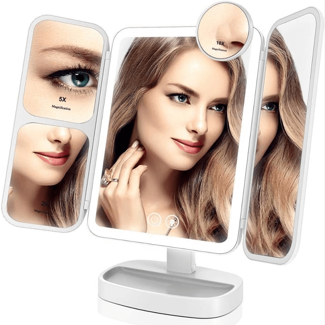 Miroir Maquillage Lumineux LED Rotatif