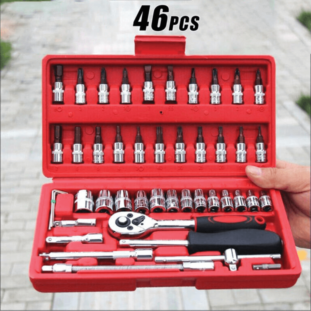 Coffret De Douille Cliquet 1/4″ 46 Pièces